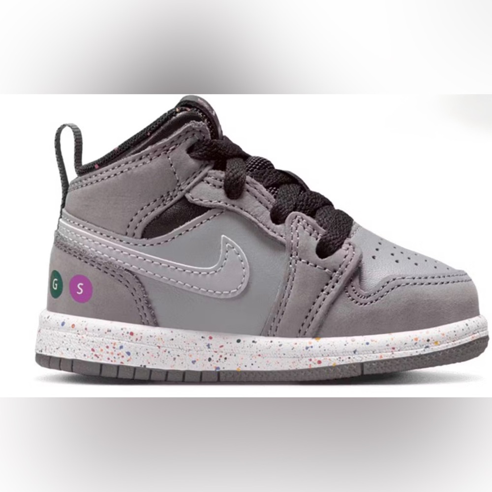 Nike Gray and Black Sneakers Classic Design - Jordan 1 Mid Wings 2024